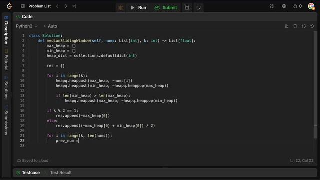 SLIDING WINDOW MEDIAN| LEETCODE 480 | PYTHON TWO-HEAP SOLUTION смотреть онлайн