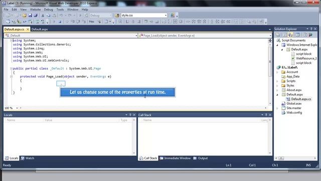 Label control in ASP.net with C# using visual studio. смотреть онлайн