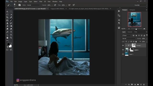 Manipulasi Foto Menggunakan Photoshop - Room Window Underwater Effect смотреть онлайн