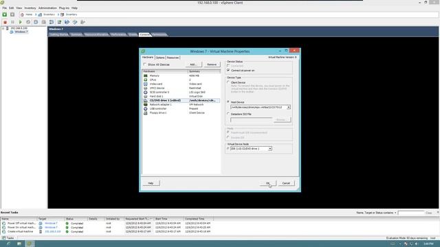 Creating VM's with VMware Client in a ESXi 5.1 Server смотреть онлайн