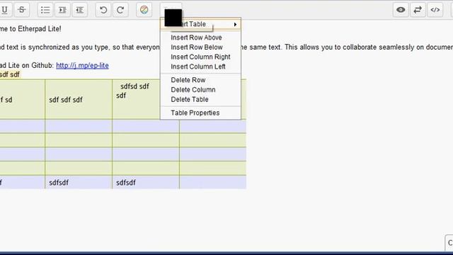 Etherpad Lite Table support first look смотреть онлайн