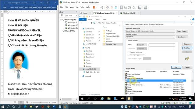 05_Chia sẻ và phân quyền chia sẻ dữ liệu trong Windows Server смотреть онлайн