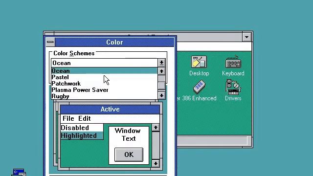 Windows 3.1 - Color schemes смотреть онлайн