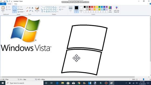 How To Make Windows Vista Logo On Microsoft Paint смотреть онлайн