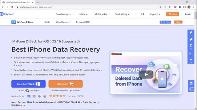 How To Recover iPhone Data Using iMyFone D-Back | Recover Contact, Whatsapp Data, Photos, Videos et смотреть онлайн