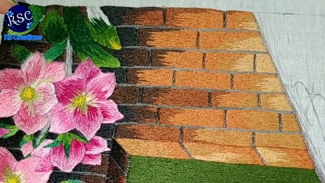 Handembroider a girl looking out the window, Landscape Embroidery.. 💃 смотреть онлайн