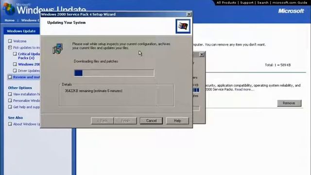 Windows 2000 RTM Installing IE6 SP1 from Web Installer and SP4 from Windows Update v4 смотреть онлайн
