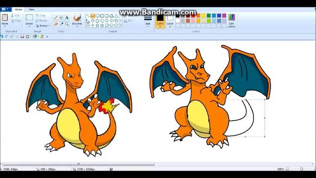 Drawin Pokemon alike Charizard on MS paint -Part 4 смотреть онлайн