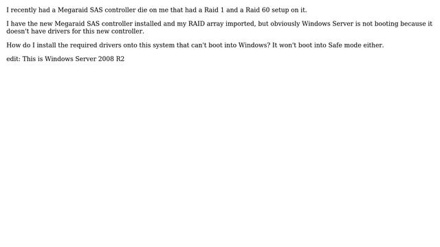 Can't install RAID controller drivers смотреть онлайн