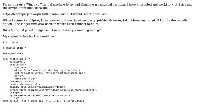 Does qemu/KVM allow sound through Spice? смотреть онлайн