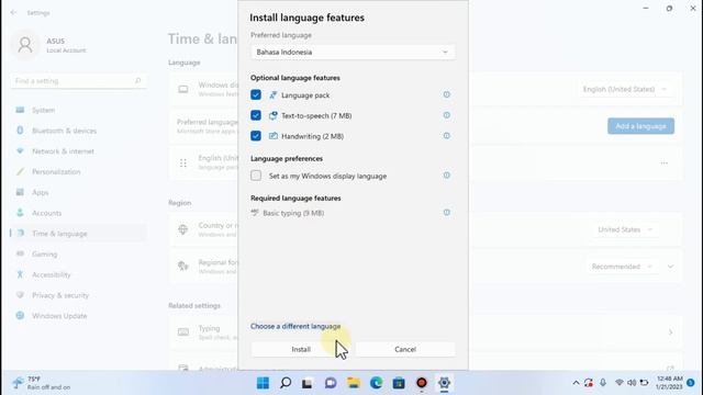 Cara ganti bahasa laptop windows 11 Jadi bahasa indonesia | Cara Mengubaha Bahasa Laptop смотреть онлайн