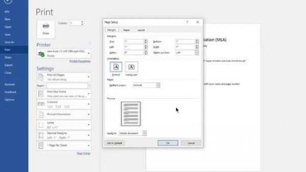 Tutorial: MLA Style Format in Word 2016