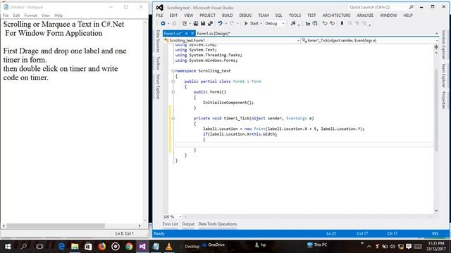 How to Scrolling Text on window from in C# смотреть онлайн