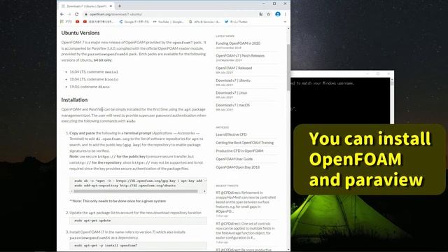 【OpenFOAM Tutorial#1】Install OpenFOAM On Windows10【fluid Mechanics】