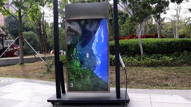 Commercial display, Window facing display, shop window advertising screen, double-sided display.202 смотреть онлайн