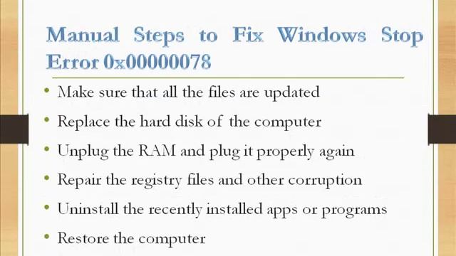 Fix Windows Stop Error 0x00000078 смотреть онлайн