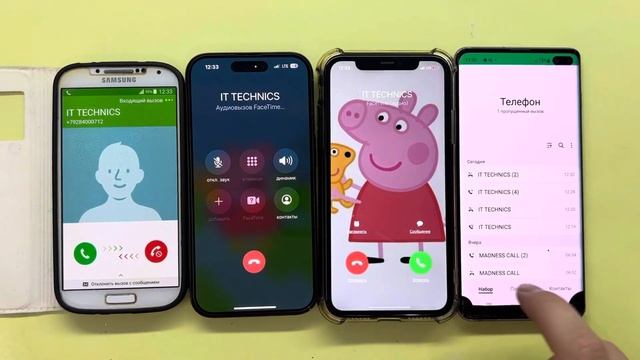 FaceTime Incoming Call IPhone 14pro Vs IPhone 11 / Samsung S4 Vs Galaxy S10+ / Peppa Pig