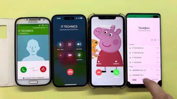 FaceTime incoming Call IPhone 14pro vs iPhone 11 / Samsung S4 vs Galaxy S10+ / Peppa Pig