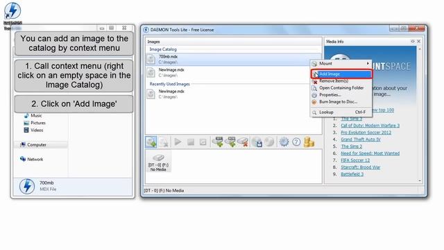 DAEMON Tools Lite: add image to catalog howto смотреть онлайн