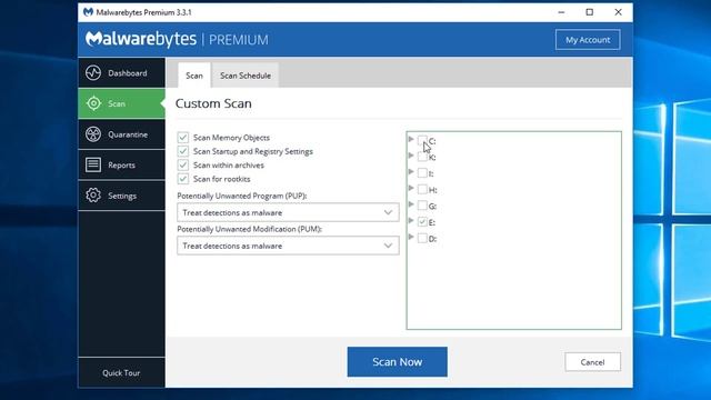 Malwarebytes 3 - Full custom scans for rootkits смотреть онлайн