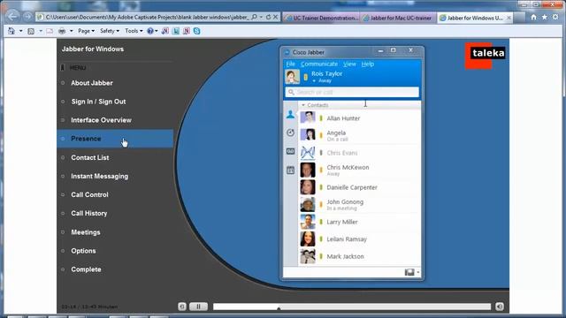 Managing Presence Status with Cisco Jabber for Windows смотреть онлайн