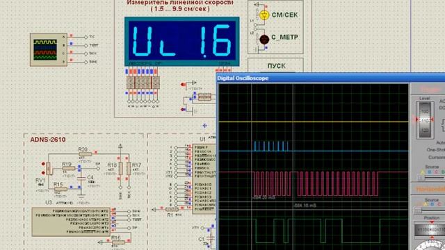 AVR в PROTEUS-е_измеритель скорости на ADNS-2610 и mega8.wmv смотреть онлайн