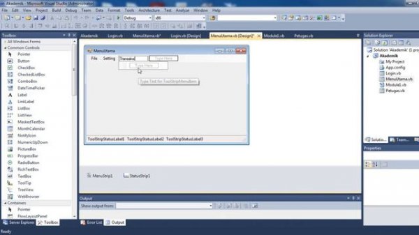 Add MenuStrip in Visual Studio 2010