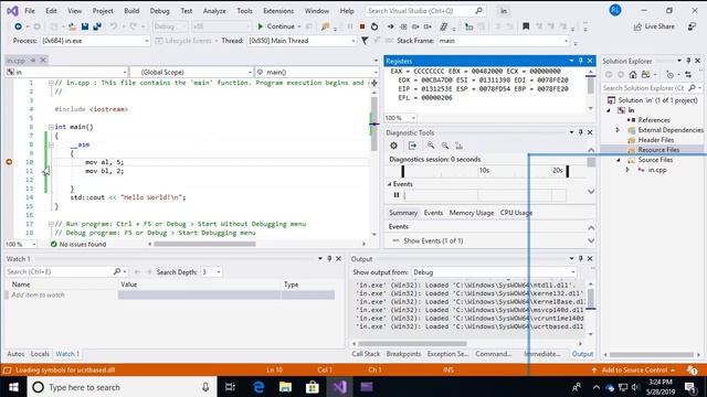 How to Create and Debug an Inline Assembly Language Program in the Visual Studio 2019 IDE. смотреть онлайн