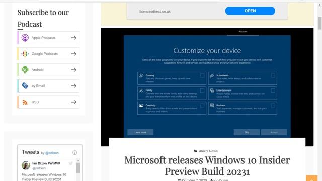 Hands on with Windows 10 Insider Preview Build 20231 смотреть онлайн