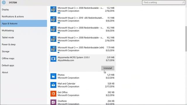 How to Uninstall Abyssmedia MCRS System on Windows 10? смотреть онлайн