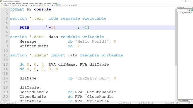 [#00] | FASM Windows 32-Bit "Hello World" смотреть онлайн