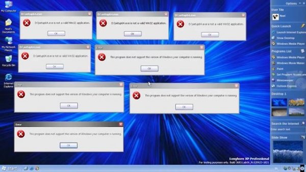 Longhorn! Gets Error - Windows Crazy Error
