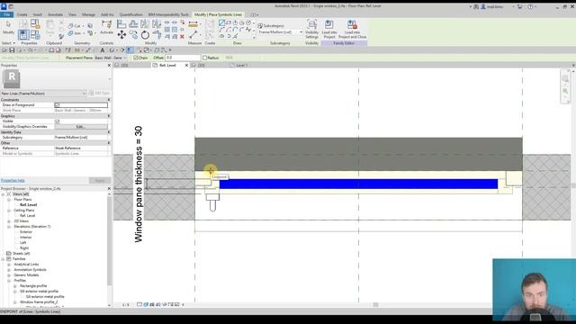 REVIT 2023 FAMILIES COURSE: Module 4 | 8. Windows floor plan wing / opening symbolic lines смотреть онлайн