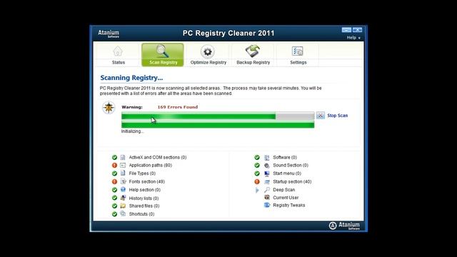 Atanium PC Registry Cleaner 2011 - Quick Look Video Review смотреть онлайн