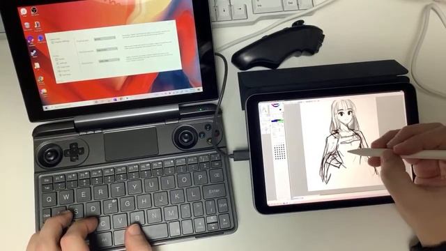 Gpd win max 2021 and iPad mini 6 testing asteopad duet display and easy canvas with paint tool sai смотреть онлайн