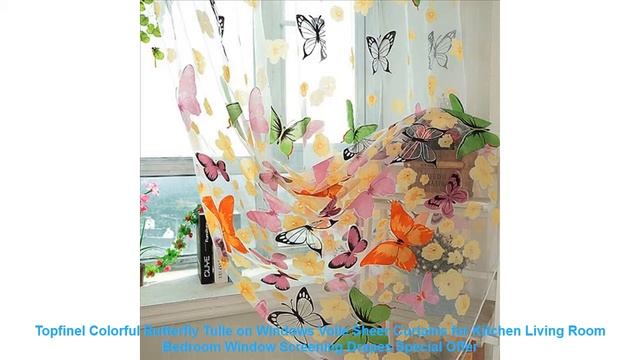 Topfinel Colorful Butterfly Tulle on Windows Voile Sheer Curtains for смотреть онлайн
