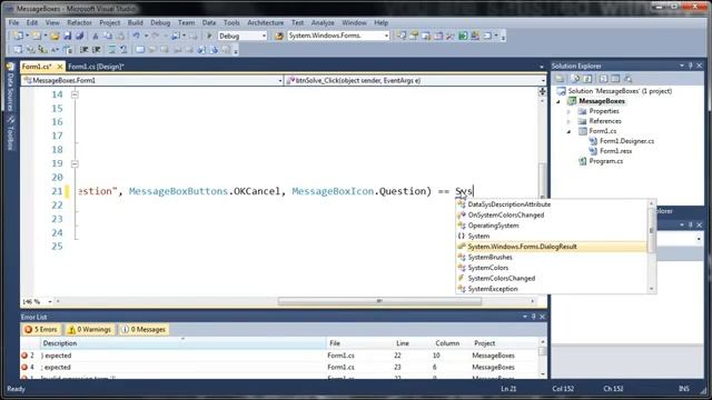 Visual C# 2010 Tutorial 22 - MessageBox Responses смотреть онлайн