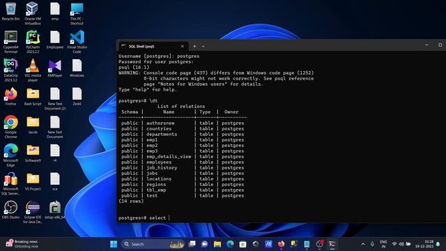 How to show tables in PostgreSQL смотреть онлайн