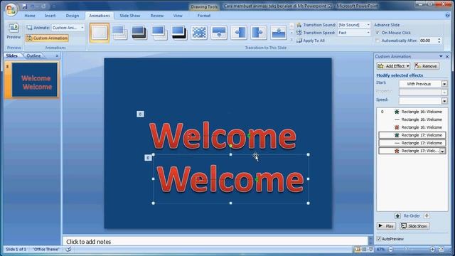 Tutorial PowerPoint 2007 |Cara Membuat Efek Animasi Pada Text di Microsoft PowerPoint смотреть онлайн