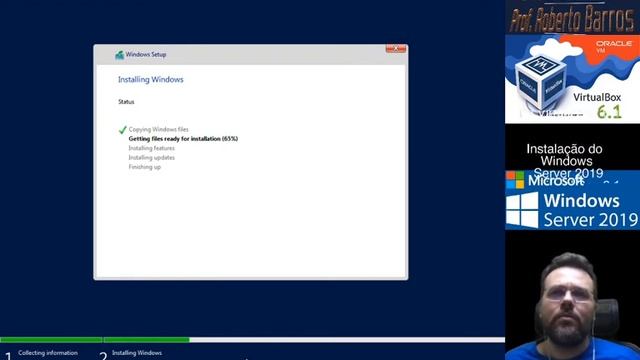 Instalação do Windows Server 2019 Datacenter Edition (Desktop Experience) no VirtualBox 6.1 смотреть онлайн