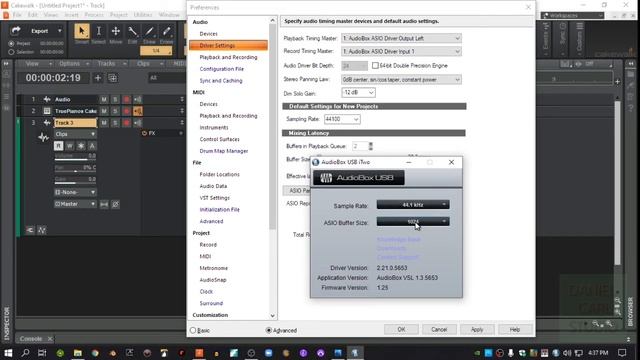 Cakewalk - Setting Up Audio Interface