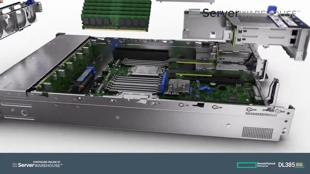 ServerWarehouse HPE ProLiant DL385 Gen10 Server Breakdown смотреть онлайн