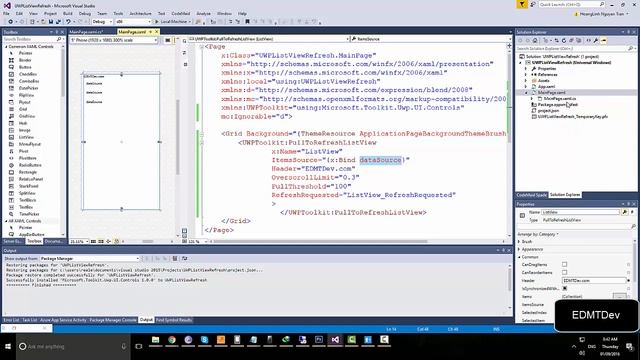 Windows 10 Universal Apps - New Pull To Refresh ListView смотреть онлайн