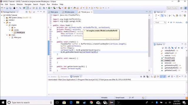 3D Game with LWJGL 3 Tutorial - #4 Rendering a Model смотреть онлайн