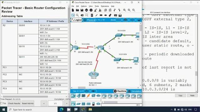 14.3.5 Packet Tracer - Basic Router Configuration Review смотреть онлайн