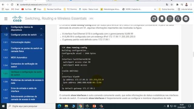 Cisco CCNAv7 - SRWE - Cap 1 - Aula 2 - 1.2 - Configurar portas de Switch смотреть онлайн