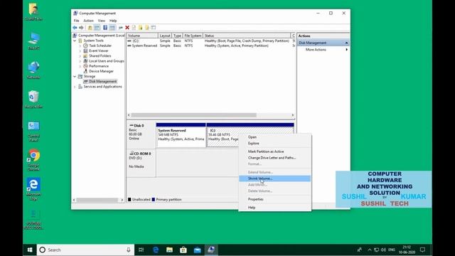 How to Partition C Drive in Windows 10 Without Formatting | Repartition Hard disk | #sushiltech смотреть онлайн