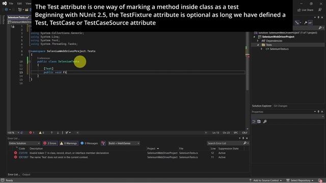 Selenium C# Tutorial: create a Selenium project смотреть онлайн