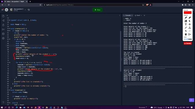 Creating a Student Record using Linked List using C language with Structs смотреть онлайн