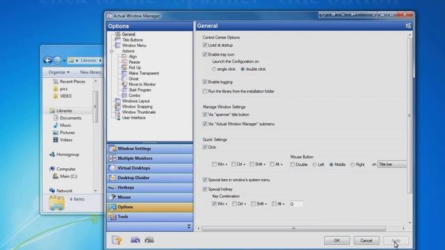 How to create specific settings via the spanner button - Actual Window Manager смотреть онлайн